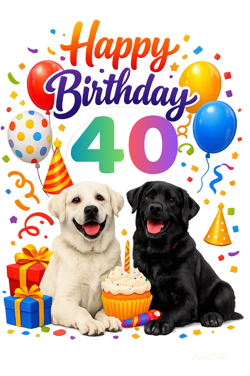 Pfotenfreude – Digitale Geburtstagskarte zum runden Geburtstag (20, 30, 40, 50, 60)
