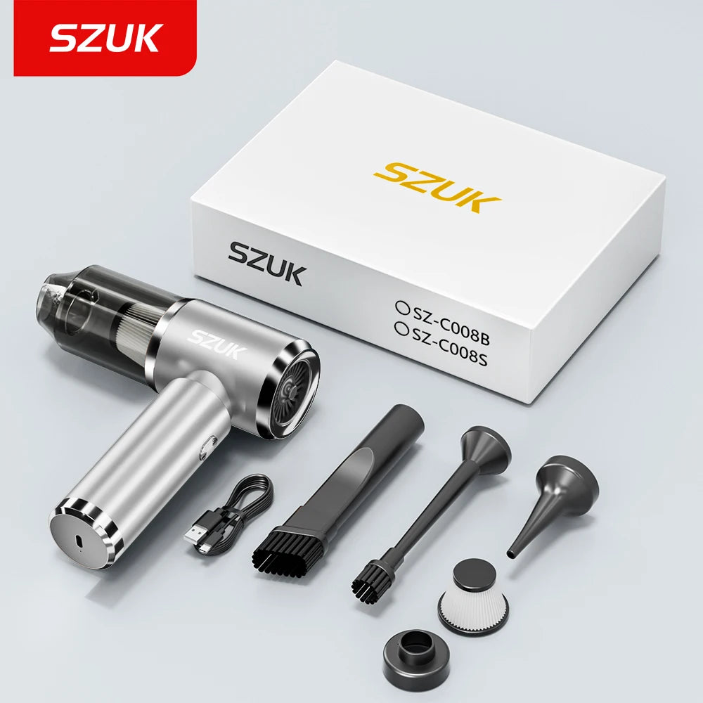 SZUK Kabelloser Auto‑Staubsauger – 165000 PA Power, Tragbar & Hochleistung