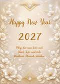 Happy New Year 2027 Blumen, Edel