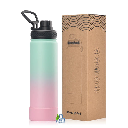 WATERSY 650 ml doppelwandige Thermoflasche aus Edelstahl