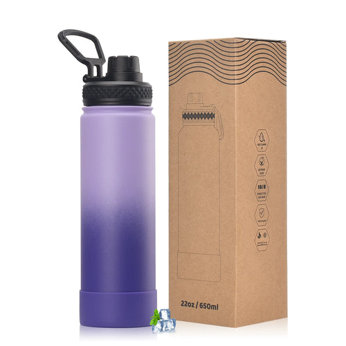 WATERSY 650 ml doppelwandige Thermoflasche aus Edelstahl