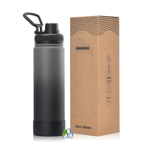 WATERSY 650 ml doppelwandige Thermoflasche aus Edelstahl