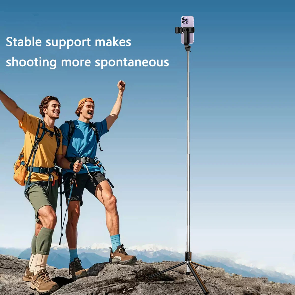 Tragbarer, ausziehbarer Bluetooth-Selfie-Stick für Live-Streaming