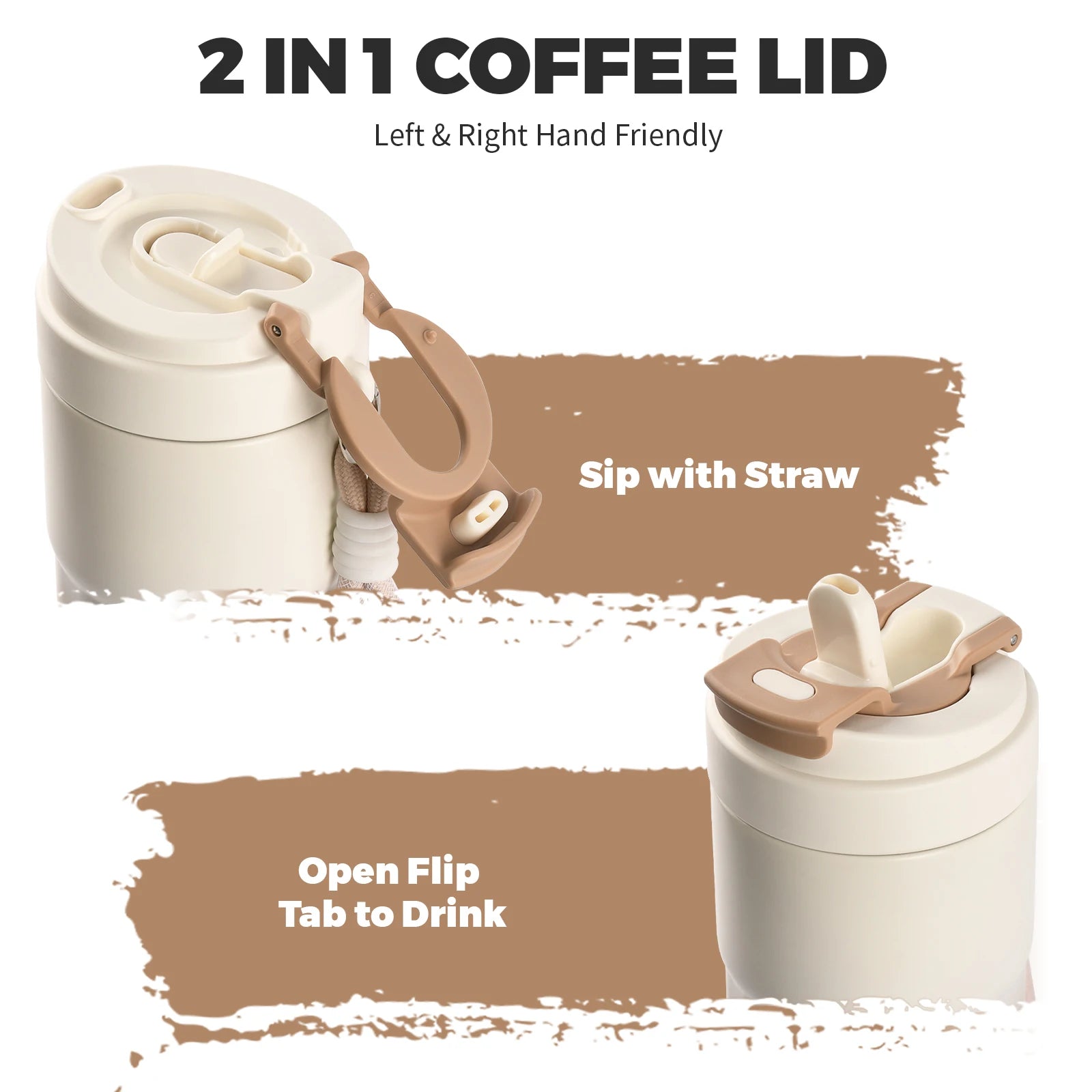 WATERSY Kaffeebecher (400 ml / 550 ml) aus Edelstahl – Isolierbecher