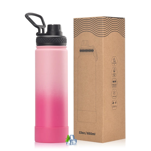 WATERSY 650 ml doppelwandige Thermoflasche aus Edelstahl
