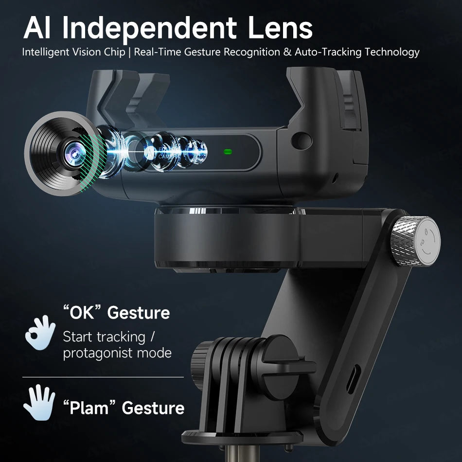 AXNEN Gimbal Q19 AI-Desktop-Stativ mit 360°-Automatik-Rotation, Gesichtsverfolgung