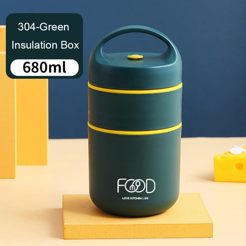 Isolierte Lunchbox aus Edelstahl mit Vakuumisolierung und Lunchtasche
