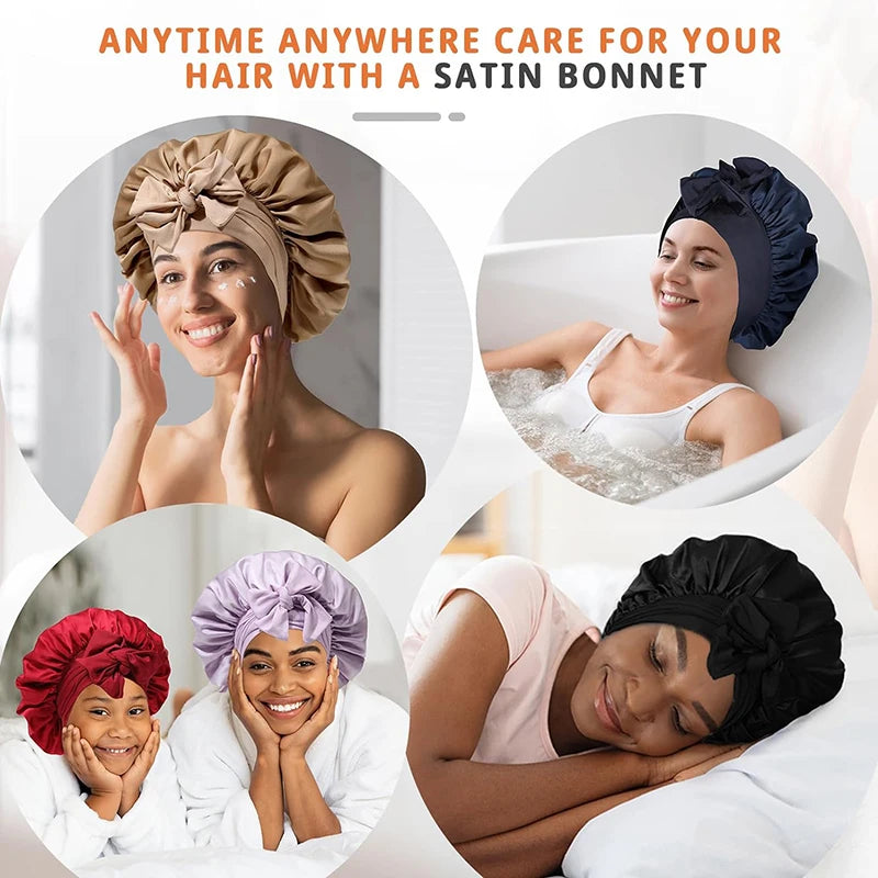 Bequeme, atmungsaktive und weiche Schlafhaube aus Satin für Damen