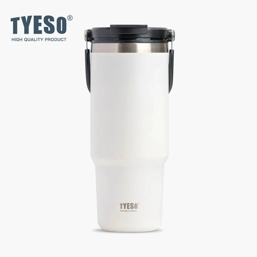 Tyeso 900ML Reisebecher Edelstahl Kaffeebecher Kalt-Heiss Doppelwandiger Isolierbecher Thermobecher Vakuum-Wasserflasche Auto-Thermobecher