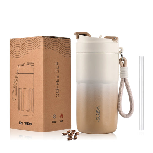 WATERSY Kaffeebecher (400 ml / 550 ml) aus Edelstahl – Isolierbecher