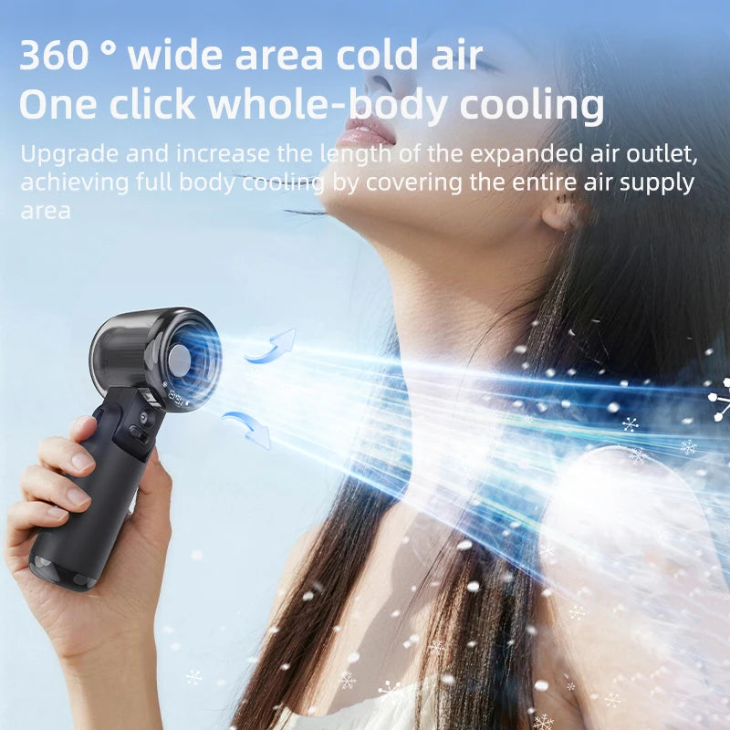Mini Small Fan Water Mist Spray Fan 3600mAh 5 Speeds Portable Handheld