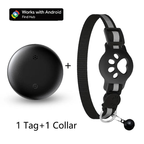 Anti-Verlust Katzenhalsband für Smart Tag GPS-Tracker Schutzhülle mit Glocke Katzenhalskette, Bluetooth-Tracker-Tag für Android