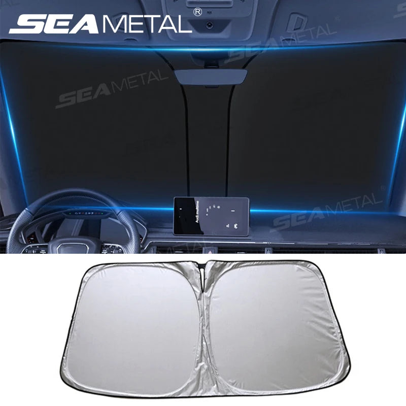 SEAMETAL Auto‑Sonnen‑ & Hitzeschutz – Faltbare Frontscheiben‑Abdeckung, Anti‑UV & Isolieren
