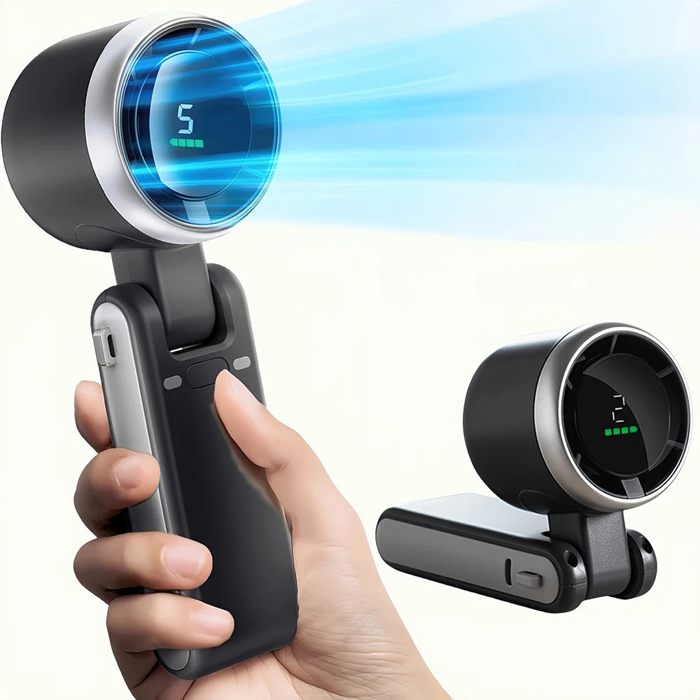Tragbarer 3-in-1-Turbo-Handventilator, 5 Geschwindigkeitsstufen, 3600 mAh