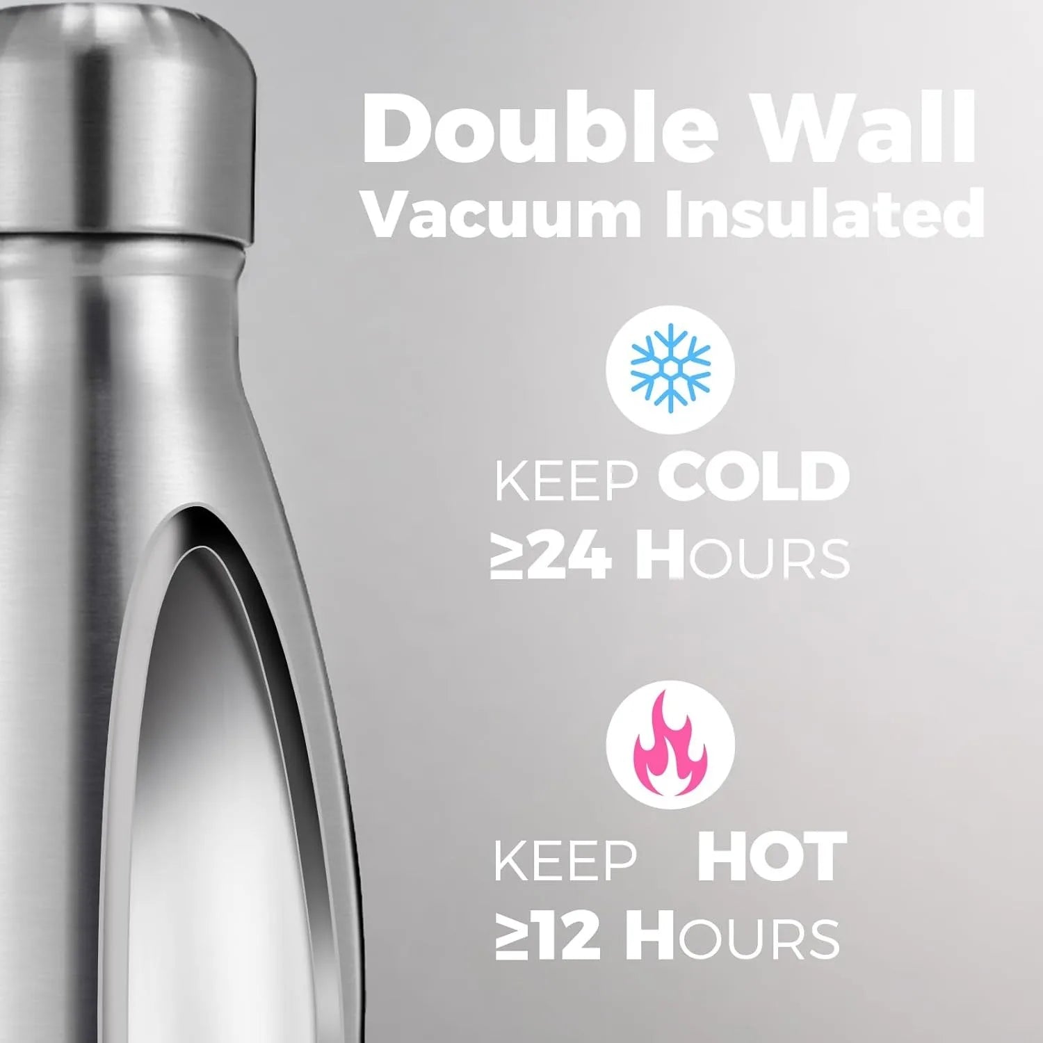 Doppelwandige Edelstahl-Thermosflasche für Sport, 500 ml/17 oz