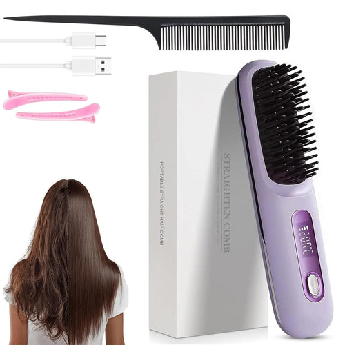 SiroSell - Kabellose Glättungsbürste, professionelles 3-in-1-Haarstyling-Gerät