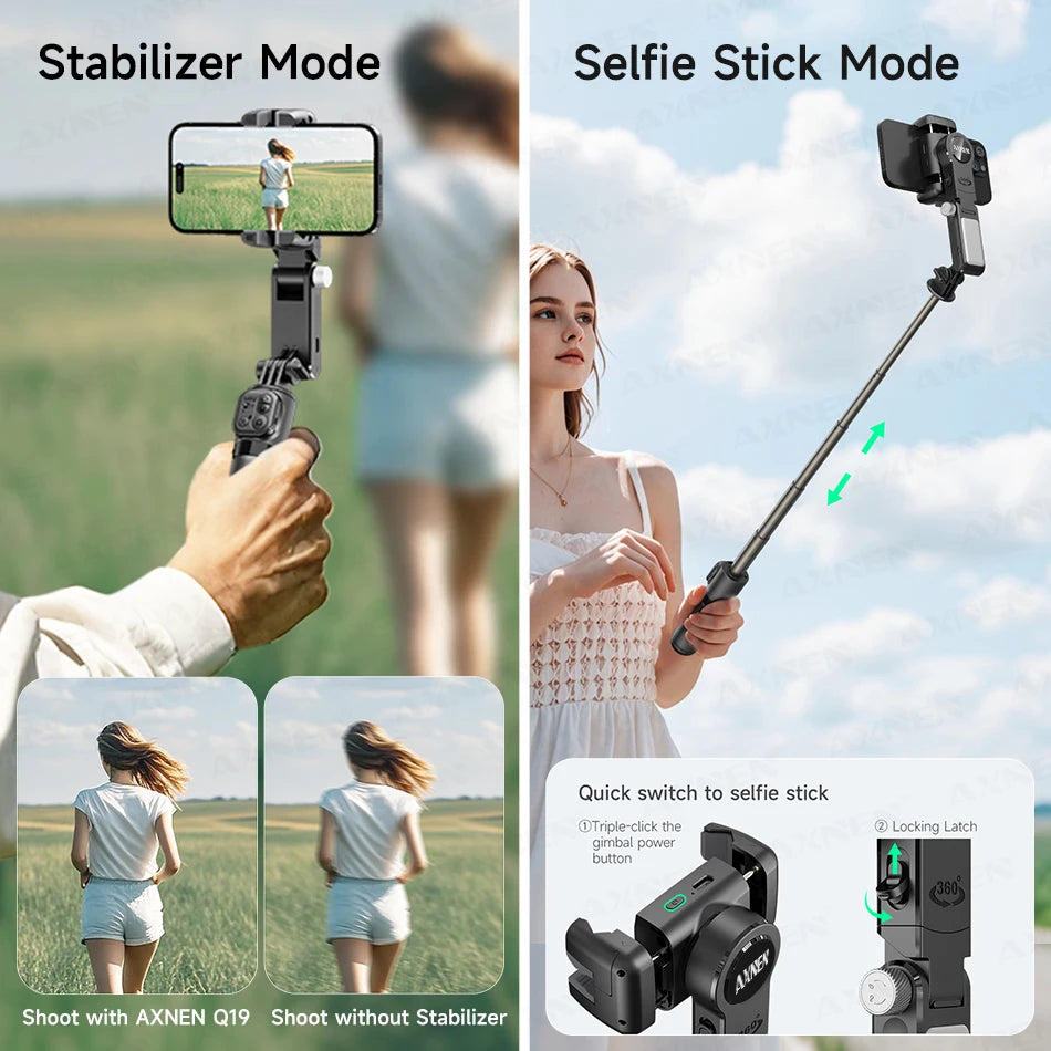 AXNEN Gimbal Q19 AI-Desktop-Stativ mit 360°-Automatik-Rotation, Gesichtsverfolgung