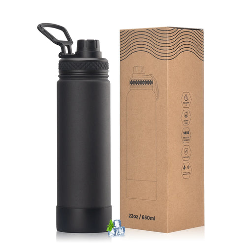 WATERSY 650 ml doppelwandige Thermoflasche aus Edelstahl