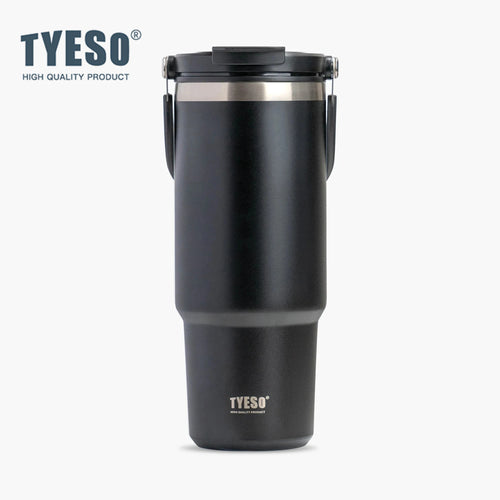 Tyeso 900ML Reisebecher Edelstahl Kaffeebecher Kalt-Heiss Doppelwandiger Isolierbecher Thermobecher Vakuum-Wasserflasche Auto-Thermobecher