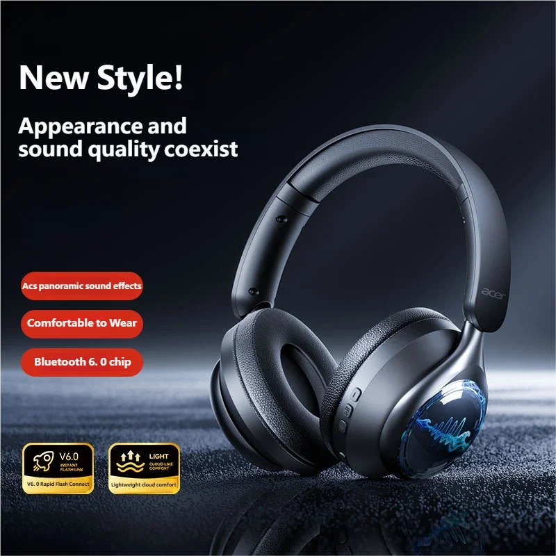 Acer OHR712 Kabellose Bluetooth 6.0 Kopfhörer – Faltbar, Over-Ear