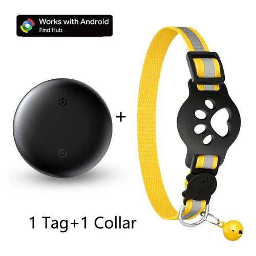 Anti-Verlust Katzenhalsband für Smart Tag GPS-Tracker Schutzhülle mit Glocke Katzenhalskette, Bluetooth-Tracker-Tag für Android