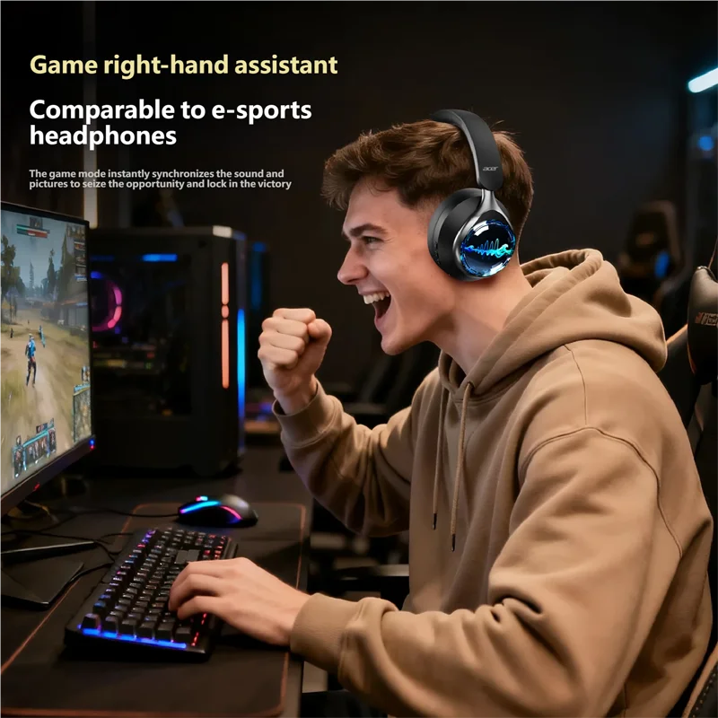 Acer OHR712 Kabellose Bluetooth 6.0 Kopfhörer – Faltbar, Over-Ear