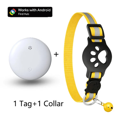 Anti-Verlust Katzenhalsband für Smart Tag GPS-Tracker Schutzhülle mit Glocke Katzenhalskette, Bluetooth-Tracker-Tag für Android