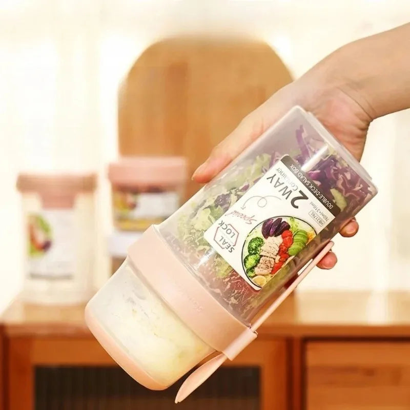 Tragbarer Haferflocken-Joghurt-Salatbecher
