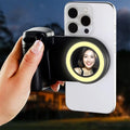 Magnetischer Selfie-Stick mit Ringlicht, Handy-Kameragriff und Stabilisator