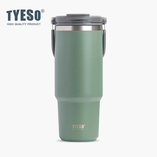 Tyeso 900ML Reisebecher Edelstahl Kaffeebecher Kalt-Heiss Doppelwandiger Isolierbecher Thermobecher Vakuum-Wasserflasche Auto-Thermobecher