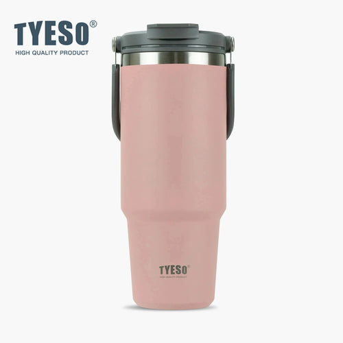 Tyeso 900ML Reisebecher Edelstahl Kaffeebecher Kalt-Heiss Doppelwandiger Isolierbecher Thermobecher Vakuum-Wasserflasche Auto-Thermobecher