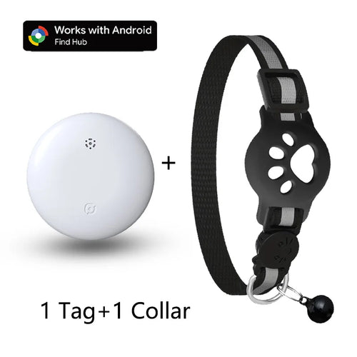 Anti-Verlust Katzenhalsband für Smart Tag GPS-Tracker Schutzhülle mit Glocke Katzenhalskette, Bluetooth-Tracker-Tag für Android