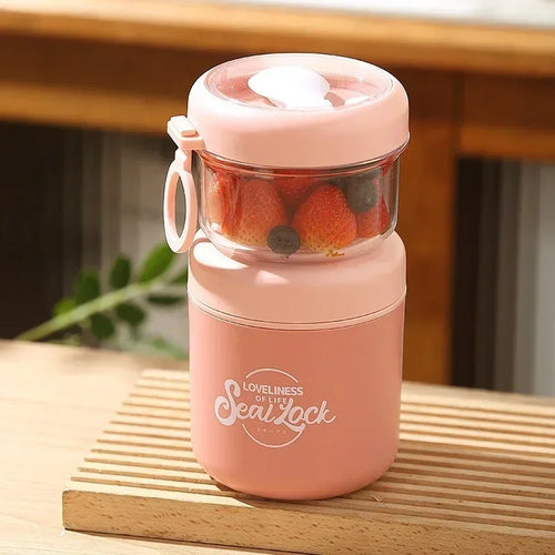 Tragbarer Suppenbecher aus Edelstahl – für Frühstück, Hafermilch oder Obstsalat