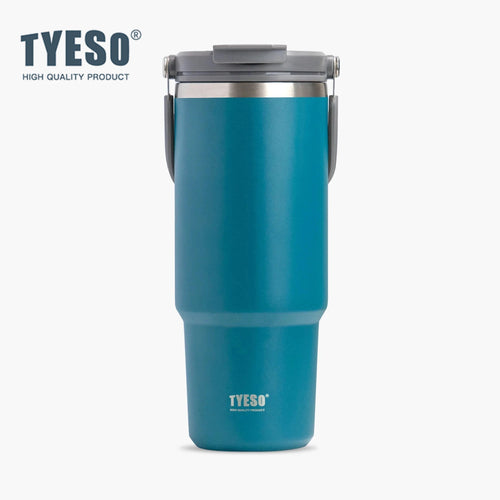 Tyeso 900ML Reisebecher Edelstahl Kaffeebecher Kalt-Heiss Doppelwandiger Isolierbecher Thermobecher Vakuum-Wasserflasche Auto-Thermobecher