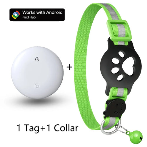 Anti-Verlust Katzenhalsband für Smart Tag GPS-Tracker Schutzhülle mit Glocke Katzenhalskette, Bluetooth-Tracker-Tag für Android