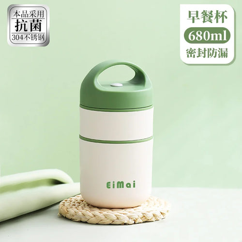 Isolierte Lunchbox aus Edelstahl mit Vakuumisolierung und Lunchtasche