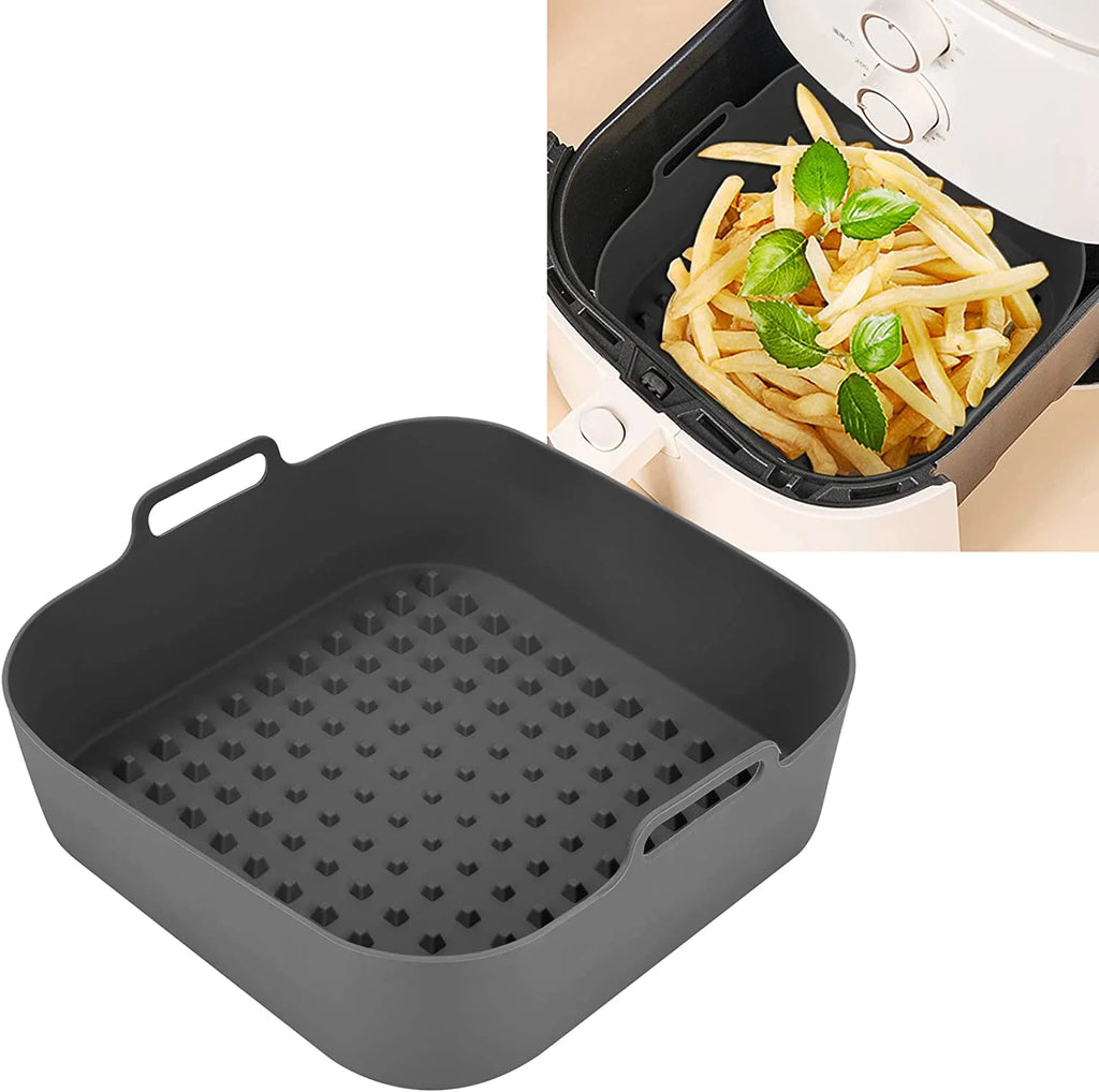 Thick Reusable Silicone Air Fryer Pot – Quadratische Silikon‑Form & Liners