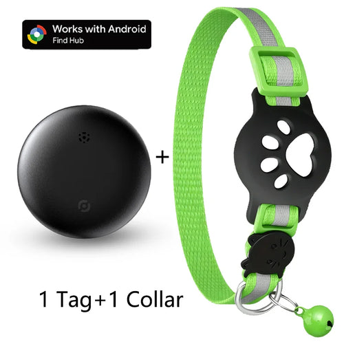 Anti-Verlust Katzenhalsband für Smart Tag GPS-Tracker Schutzhülle mit Glocke Katzenhalskette, Bluetooth-Tracker-Tag für Android