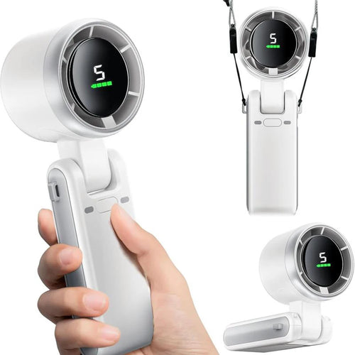 Tragbarer 3-in-1-Turbo-Handventilator, 5 Geschwindigkeitsstufen, 3600 mAh