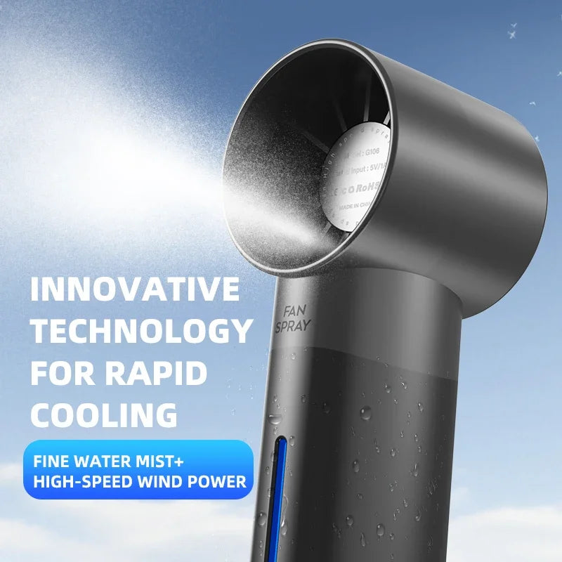 Tragbarer kleiner Ventilator mit Sprühfunktion – Mini-Ventilator mit Wasserauffüllfunktion für den Aussenbereich