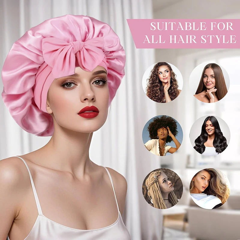 Bequeme, atmungsaktive und weiche Schlafhaube aus Satin für Damen