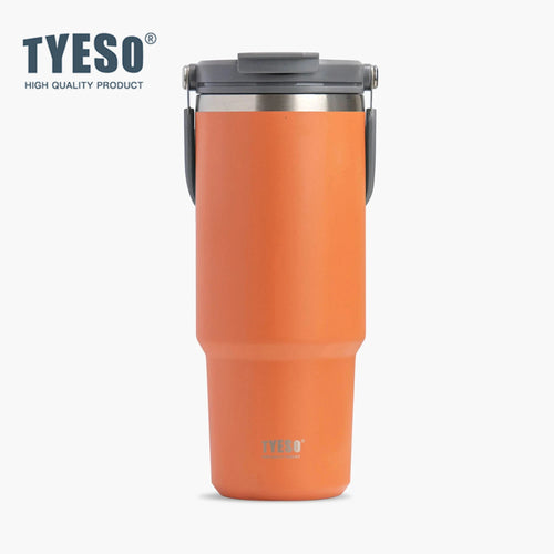 Tyeso 900ML Reisebecher Edelstahl Kaffeebecher Kalt-Heiss Doppelwandiger Isolierbecher Thermobecher Vakuum-Wasserflasche Auto-Thermobecher