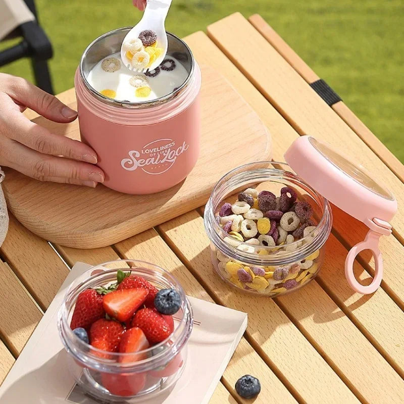 Tragbarer Suppenbecher aus Edelstahl – für Frühstück, Hafermilch oder Obstsalat