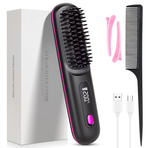 SiroSell - Kabellose Glättungsbürste, professionelles 3-in-1-Haarstyling-Gerät