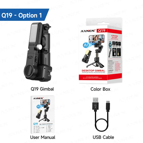 AXNEN Gimbal Q19 AI-Desktop-Stativ mit 360°-Automatik-Rotation, Gesichtsverfolgung