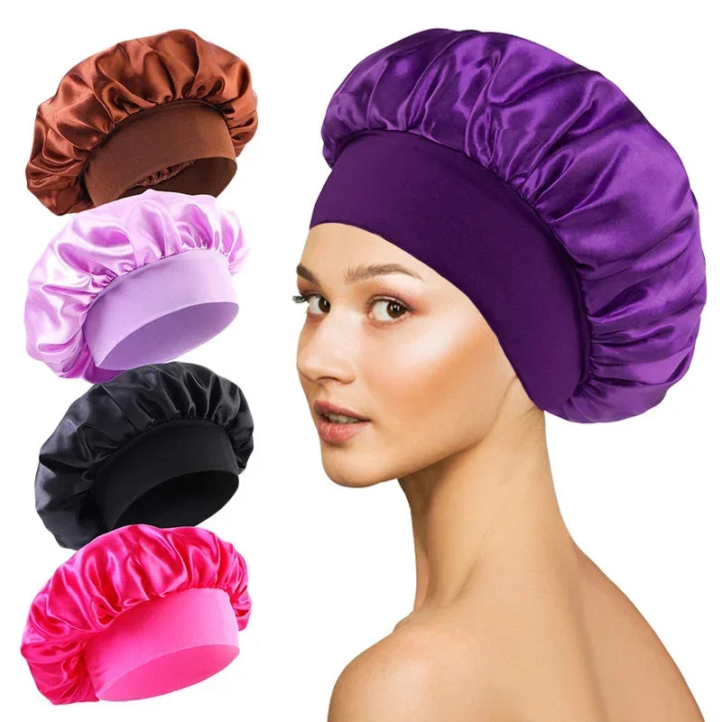 Grosse Satin-Haarhaube mit weichem Seidensatin-Futter für den Hausgebrauch