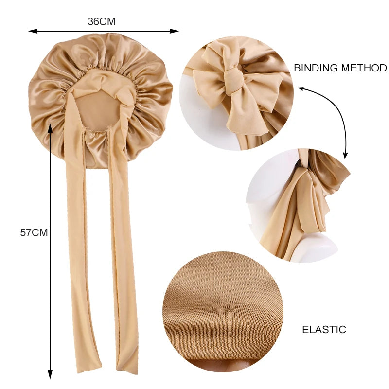 Bequeme, atmungsaktive und weiche Schlafhaube aus Satin für Damen