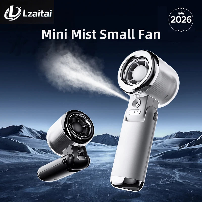 Mini Small Fan Water Mist Spray Fan 3600mAh 5 Speeds Portable Handheld