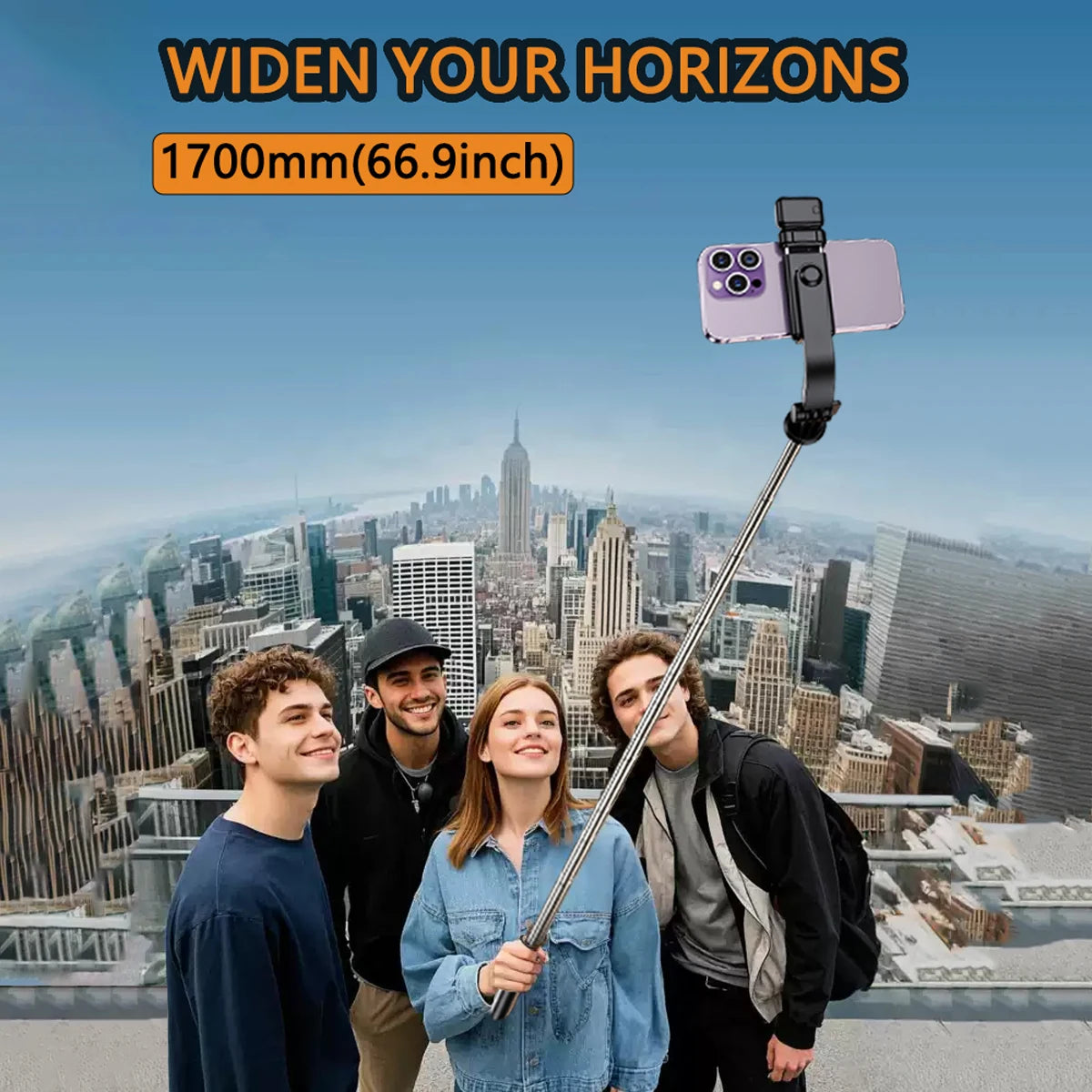 Tragbarer, ausziehbarer Bluetooth-Selfie-Stick für Live-Streaming