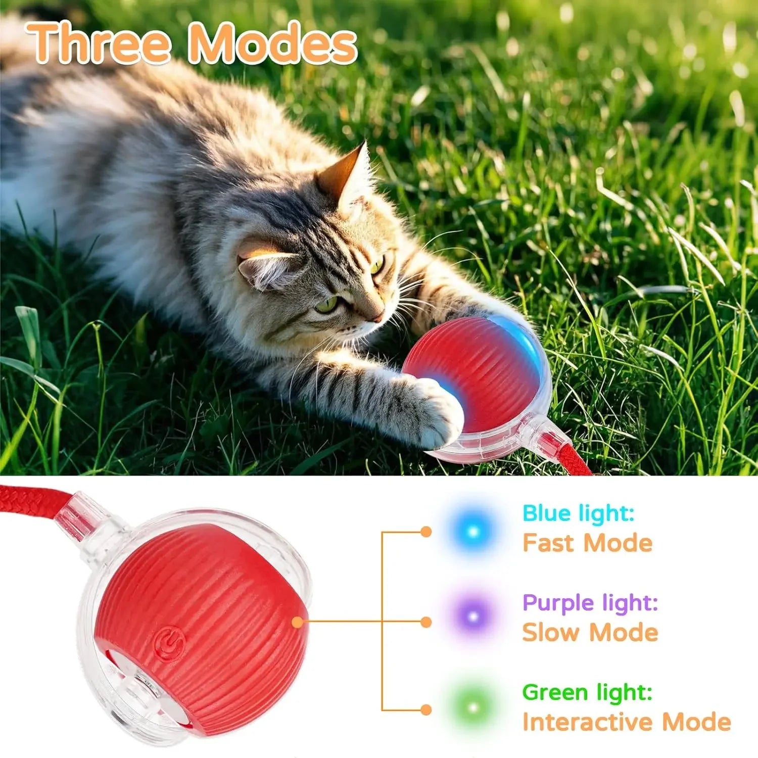 Interaktives Ballspielzeug für Hunde und Katzen – automatisch rollender Ball